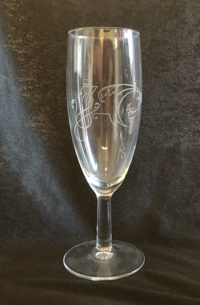 Monogram graveren champagneglas